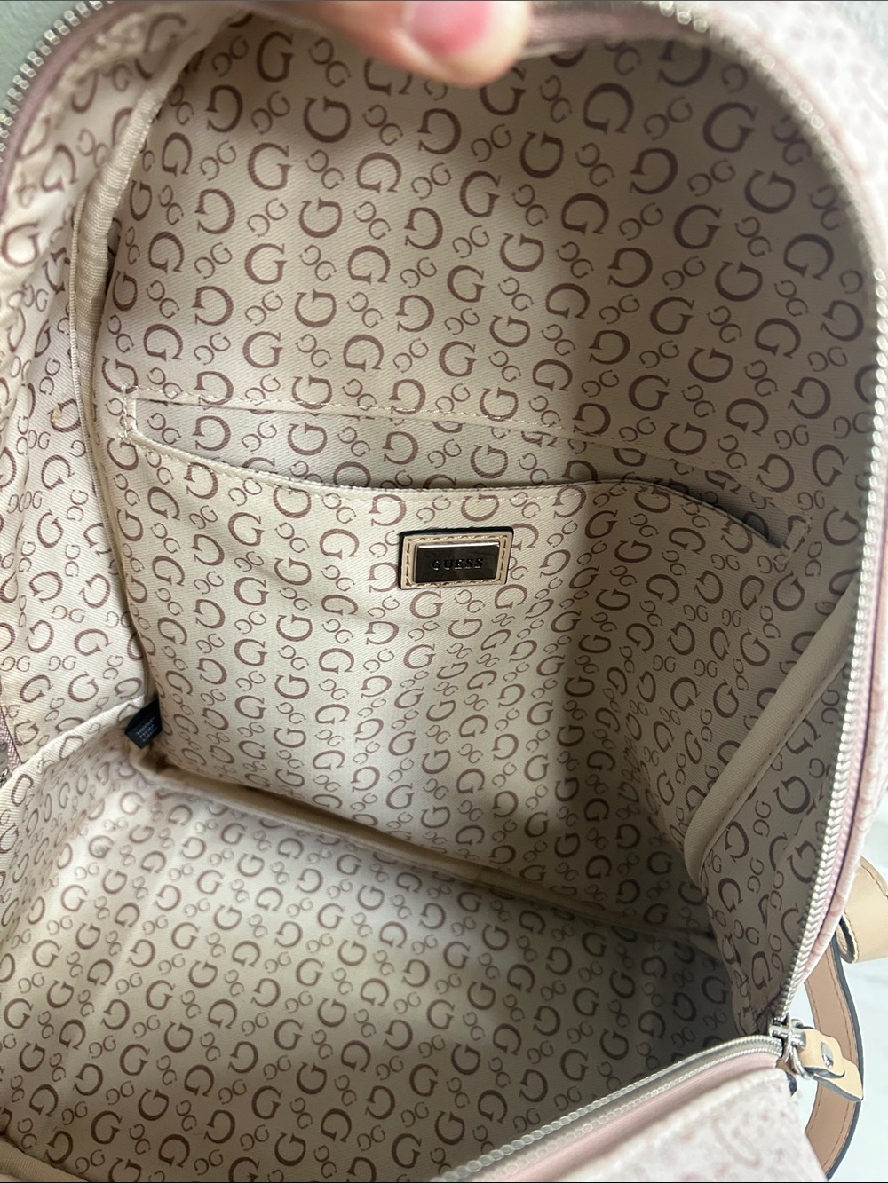 Guess Pale Pink Monogram Logo Backpack - Picture 7 of 8